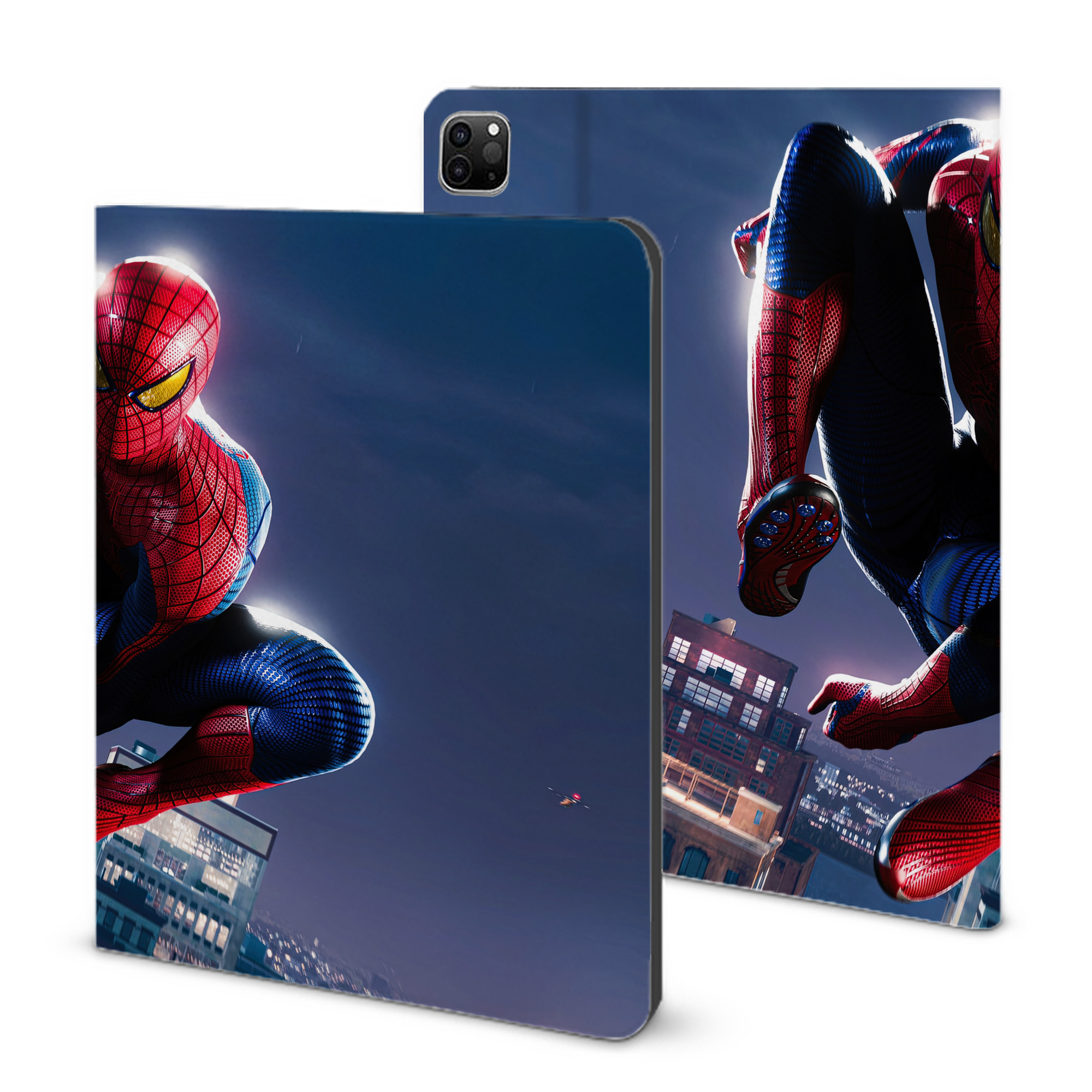 （画像用） Spider Man スパイダーマン IPad ケース ブック型 PUレザー TPU 耐衝撃 軽量 薄型 ペン収納なし 全面保護 IPad 各モデル対応